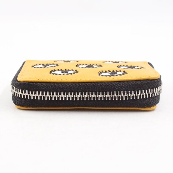 NEW Frodo Leather Zip Around Wallet in Golden Glow with All-Over Eye Embroidery - Picture 6 of 10